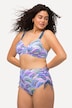 Bikini, Aquarellmuster, Bügel, ohne Softcups, Raffung