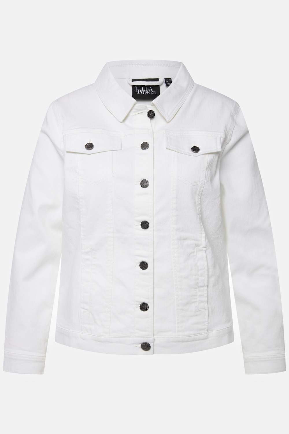 Stora storlekar Jeansjacka, Dam, vit, storlek: 60, Bomull/Polyester/Viskos, Ulla Popken
