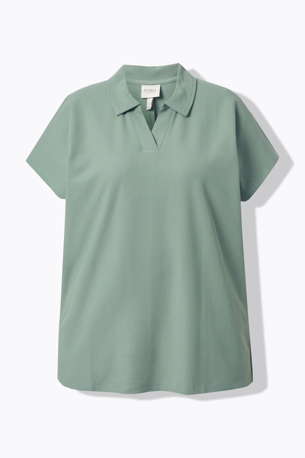 Stora storlekar Poloshirt, Dam, grå, storlek: 42/44, Bomull, Ulla Popken