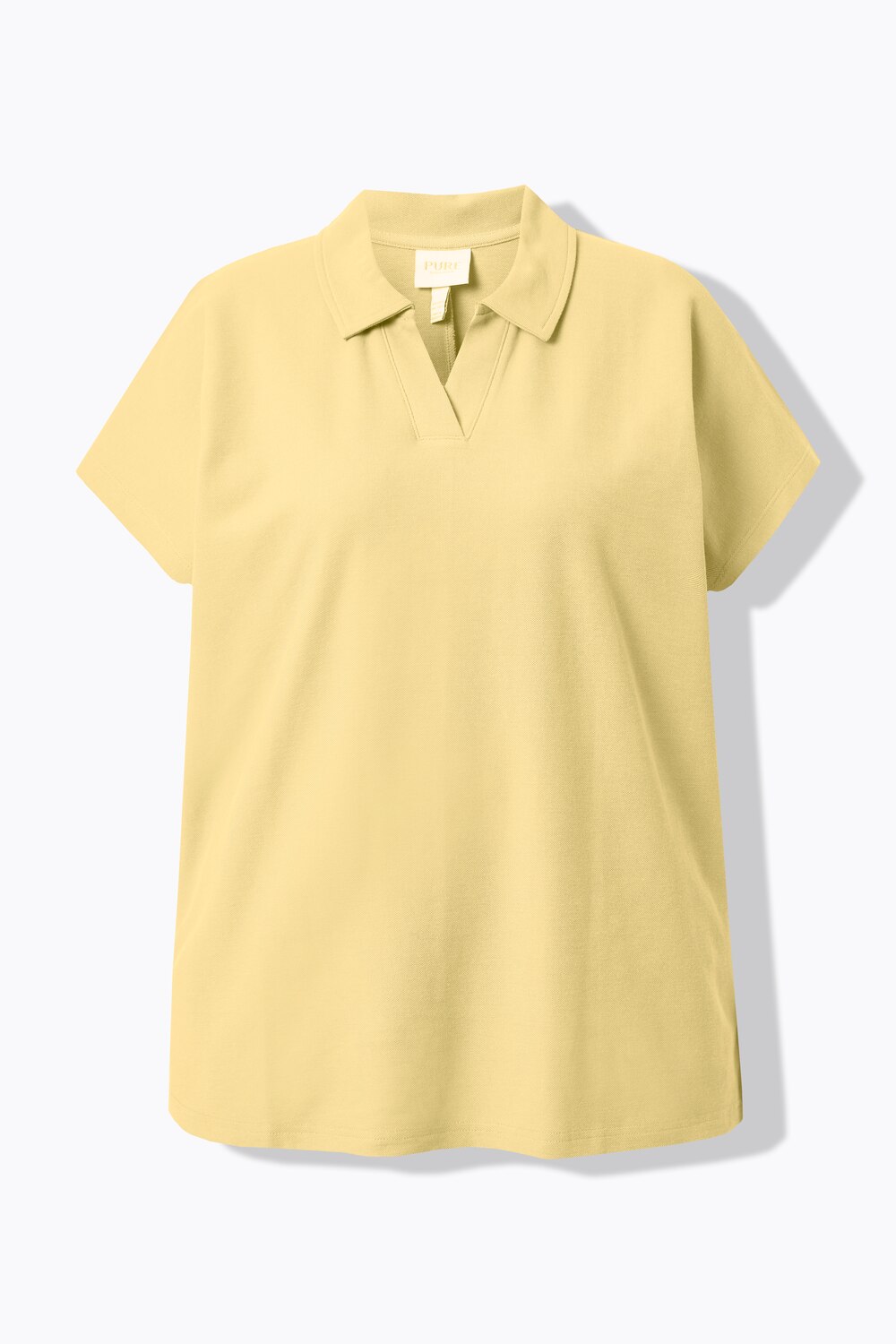 Stora storlekar Poloshirt, Dam, gul, storlek: 54/56, Bomull, Ulla Popken