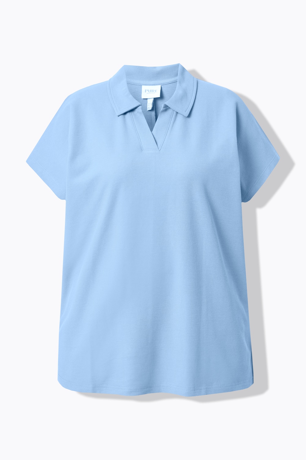 Stora storlekar Poloshirt, Dam, blå, storlek: 54/56, Bomull, Ulla Popken