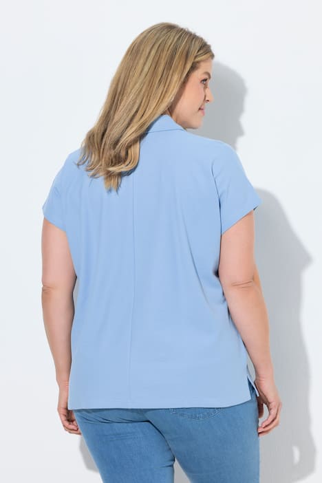 Poloshirt, Oversized, Polokragen, Halbarm, Biobaumwolle