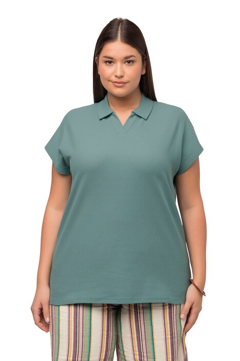 Polokošile, piké, biobavlna, výstřih do V, krátké rukávy