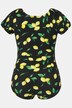 Maillot de bain, citrons, bonnets souples, manches bouffantes, boutons