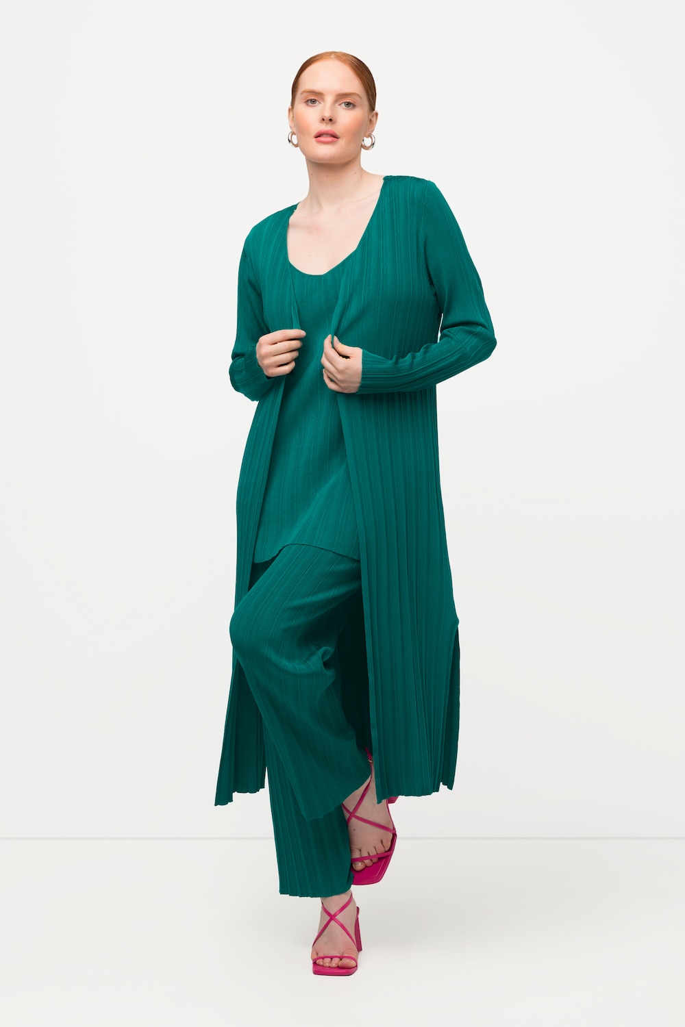 Grote Maten vest, Dames, groen, Maat: 42/44, Viscose, Ulla Popken