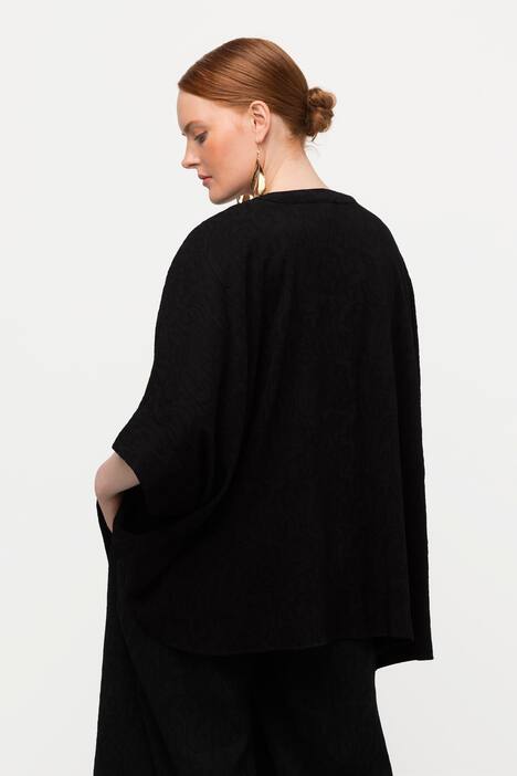 Jacquard Lace Button Front Blouse