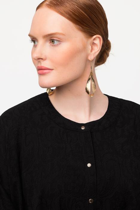 Jacquard Lace Button Front Blouse