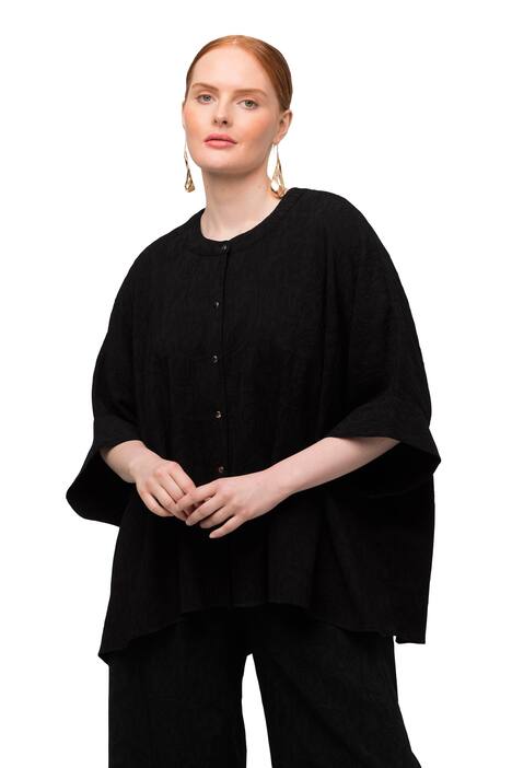 Halenka, struktura, oversize, kulatý výstřih, krátké rukávy