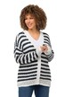 Rozepínací svetr, oversize, proužky, výstřih do V, Fancy úplet