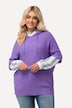 Pullover, hætte, oversize, korte ærmer, fancy strik