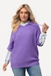 Pullover, hætte, oversize, korte ærmer, fancy strik