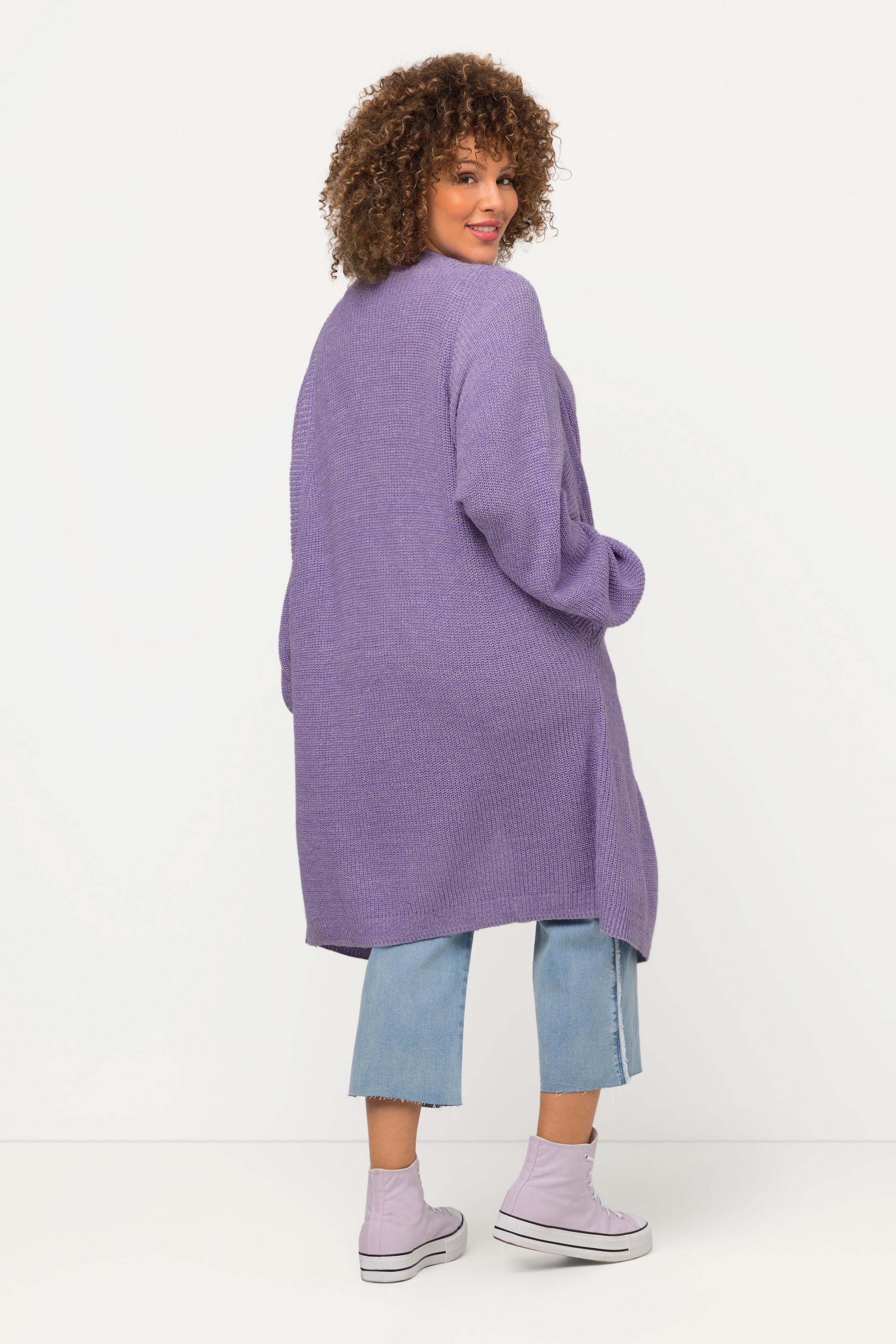 Ulla Popken Damen große Größen Long Strickjacke Eggshape Oversized