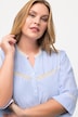 Bluse, flæsekrave, blonder, V-udskæring, 3/4-ærmer
