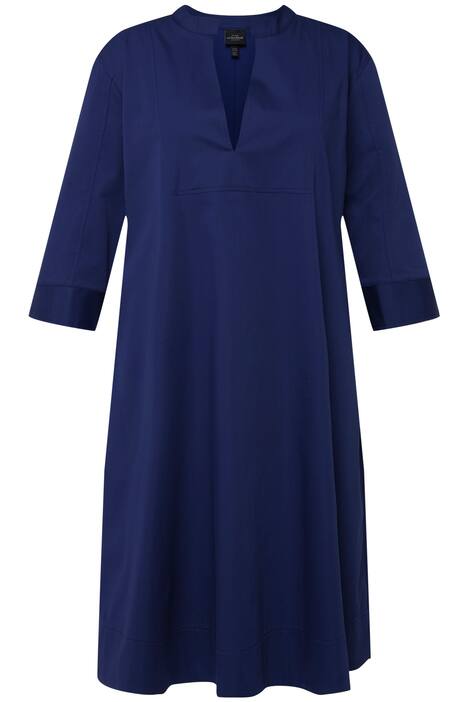 Šaty, A střih, kapsy, tunikový výstřih, 3/4 rukávy