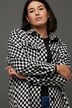 Kurtka koszulowa, oversize, wzór w szachownicę, kołnierz koszulowy, długi rękaw