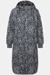 gewatteerde jas, straight shape, luipaardprint, capuchon, lange mouwen
