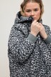 gewatteerde jas, straight shape, luipaardprint, capuchon, lange mouwen