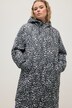 gewatteerde jas, straight shape, luipaardprint, capuchon, lange mouwen