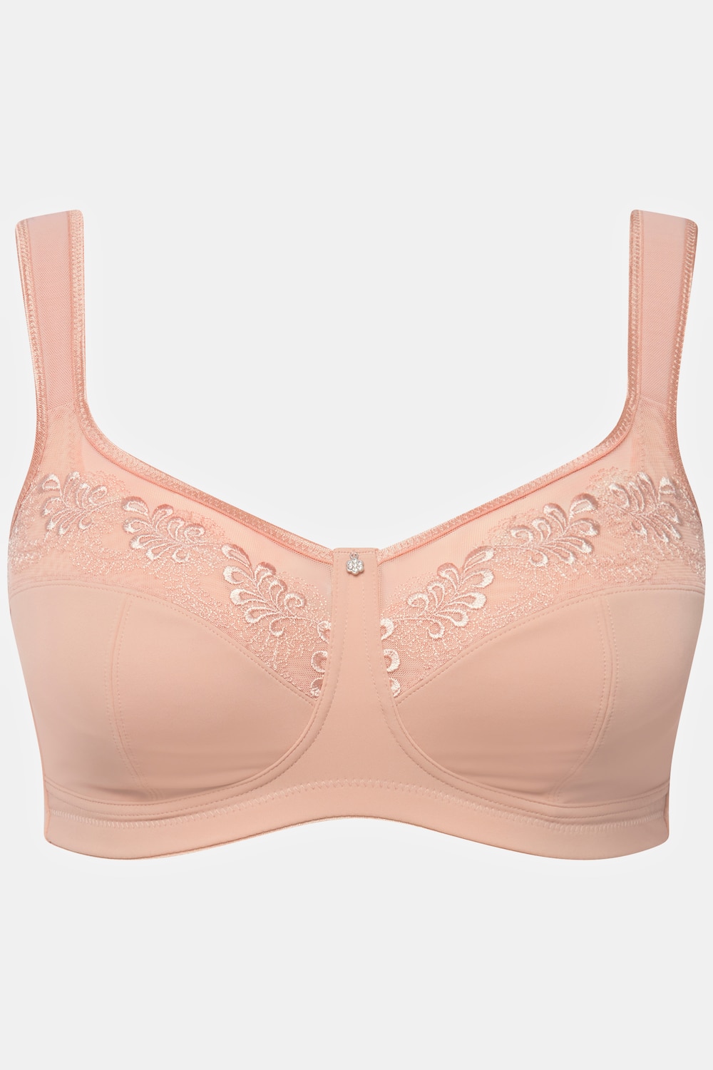 Stora storlekar Stöd-BH med brodyr, Dam, orange, storlek: 85C, Syntetfibrer/Elastan, Ulla Popken