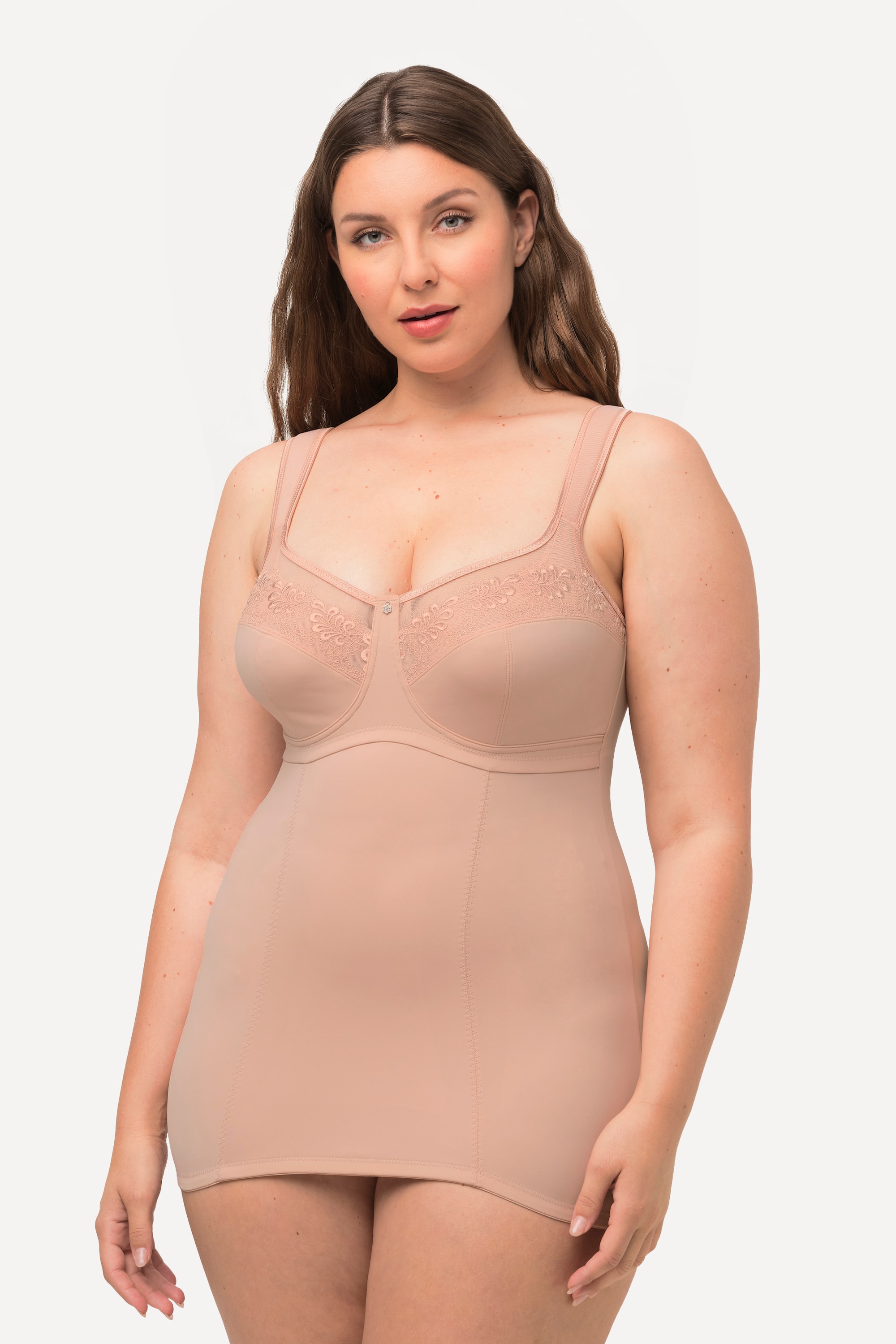 Ulla Popken Damen große Größen Shaping Top Stickerei Powermesh