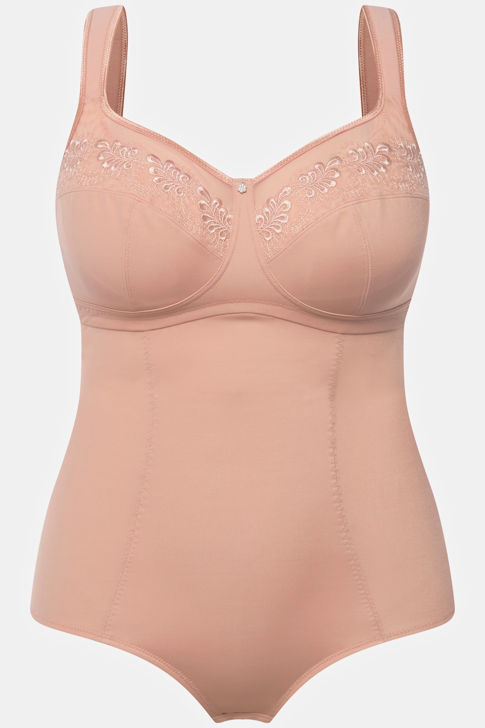 Stora storlekar Shaping-body med brodyr, Dam, orange, storlek: 125C, Bomull/Polyester/Syntetfibrer, Ulla Popken