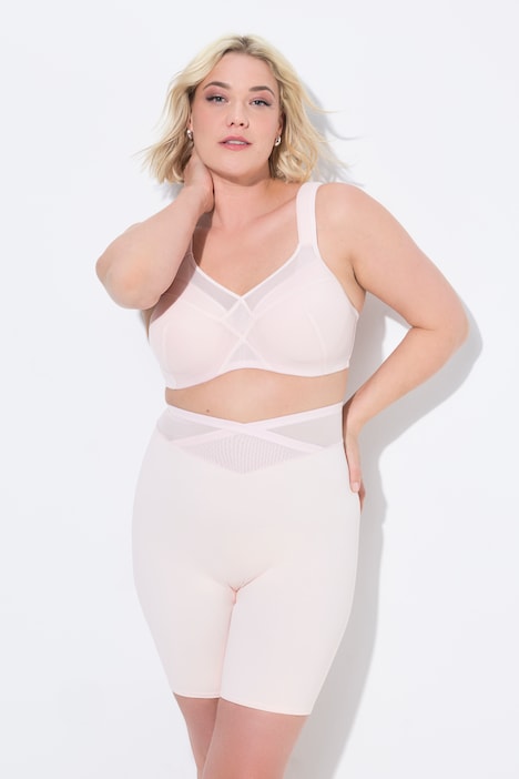 Shapewear-trusse, bred mesh-linning, slå-om-effekt, høj talje