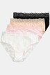 Slips midi, paquete de 4, cintura de encaje