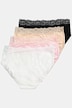 Slips midi, paquete de 4, cintura de encaje