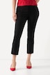 Broek, biezen, smalle broekspijpen, elastische tailleband, split