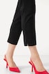 Broek, biezen, smalle broekspijpen, elastische tailleband, split
