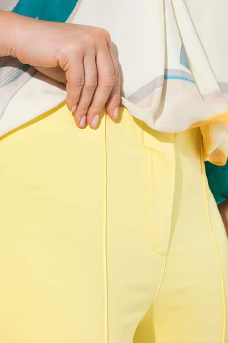 Hose, schmales Bein, Elastikbund, Biesen, Schlitze