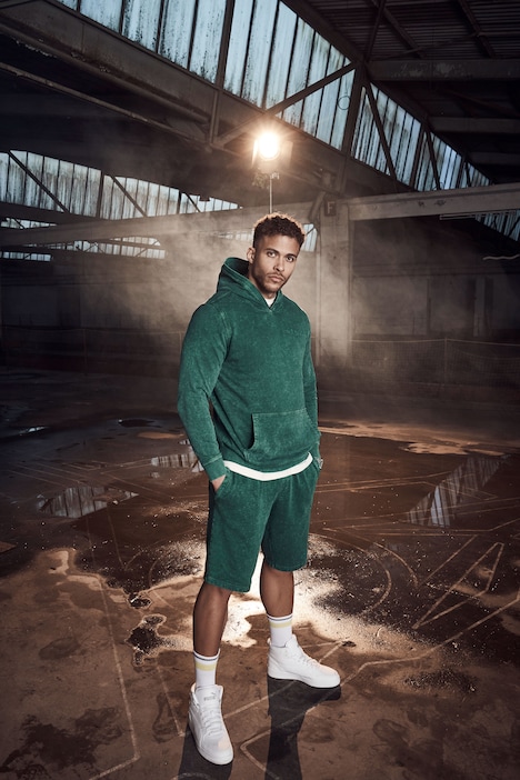 Bermuda en molleton, taille élastique, style vintage - jusqu'au 8 XL