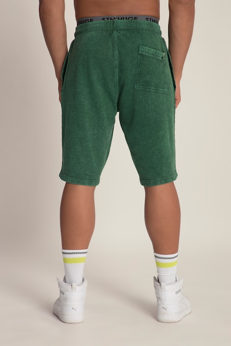 Bermuda en molleton, taille élastique, style vintage - jusqu'au 8 XL