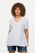 Bluse, Boxy Fit, V-Ausschnitt mit Spitzenband, Halbarm