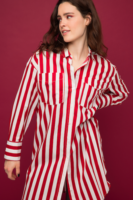 Stripe Print Oversized Shirt | all Blouses | Blouses