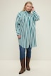 Shirtblouse, oversized, gestreept, overhemdkraag, lange mouwen