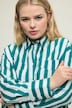 Shirtblouse, oversized, gestreept, overhemdkraag, lange mouwen