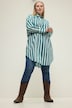 Shirtblouse, oversized, gestreept, overhemdkraag, lange mouwen