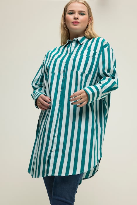 Stripe Print Oversized Shirt | all Blouses | Blouses