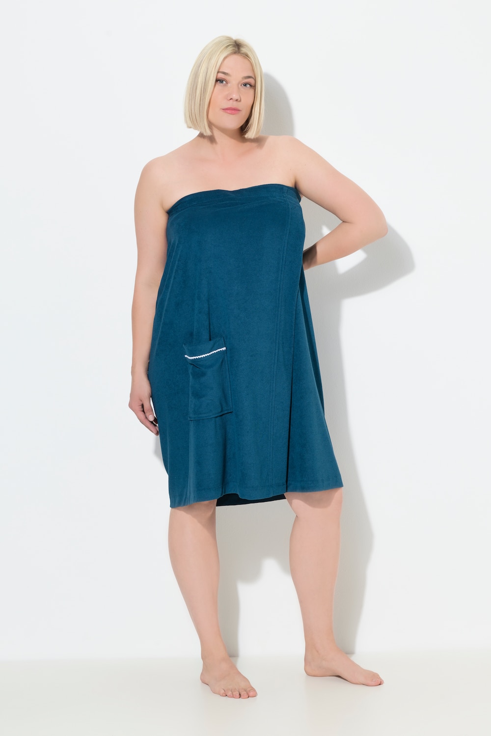 Große Größen Frottee-Kilt, Damen, türkis, Größe: 2=50-56, Baumwolle/Polyester, Ulla Popken