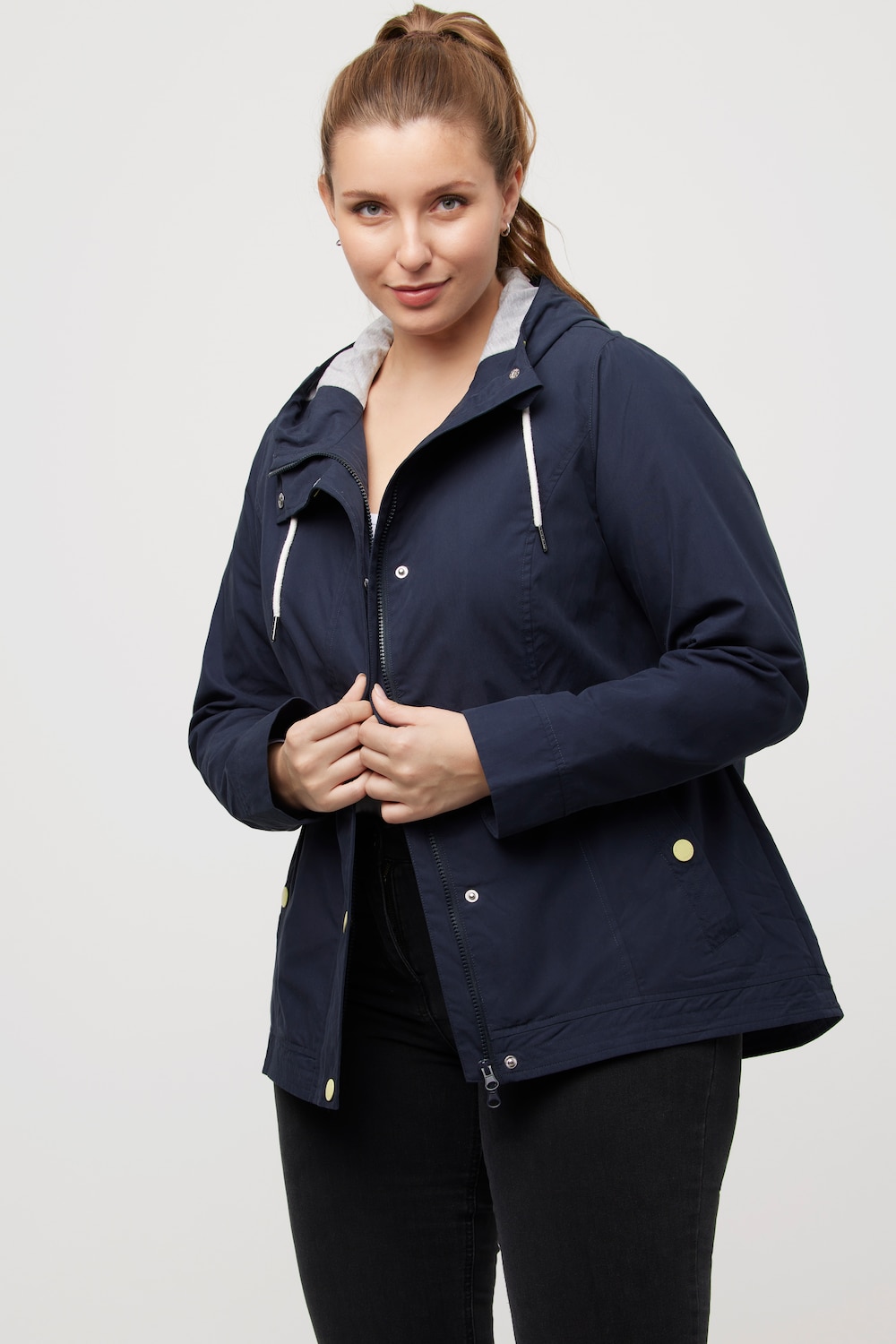 Große Größen Funktionsjacke, Damen, blau, Größe: 42/44, Polyester/Baumwolle/Synthetische Fasern, Ulla Popken