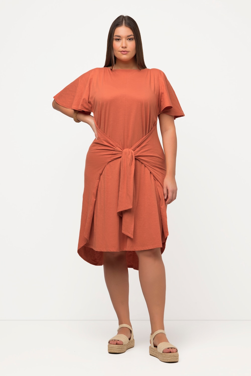 Große Größen Midikleid, Damen, rot, Größe: 54/56, Baumwolle, Ulla Popken