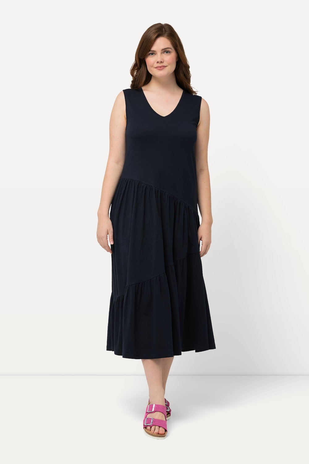 Große Größen Midikleid, Damen, blau, Größe: 50/52, Baumwolle, Ulla Popken