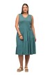 Midi šaty, A střih, výstřih do V, bez rukávů, biobavlna