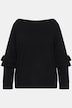 Sweatshirt, flæser, V-udskæring, langærmet