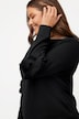 Sweatshirt, flæser, V-udskæring, langærmet