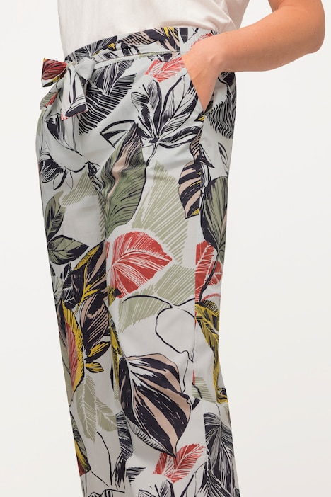 Foliage Print Wide Leg Culotte Pants | Culottes | Pants