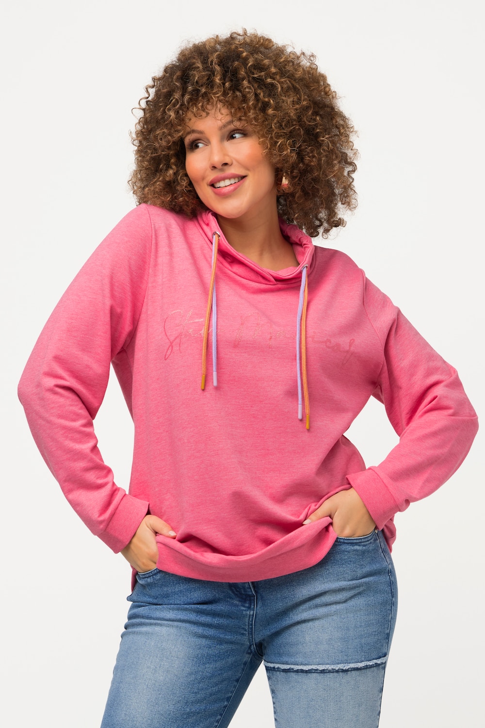 Grote Maten sweatshirt, Dames, roze, Maat: 42/44, Katoen/Polyester, Ulla Popken