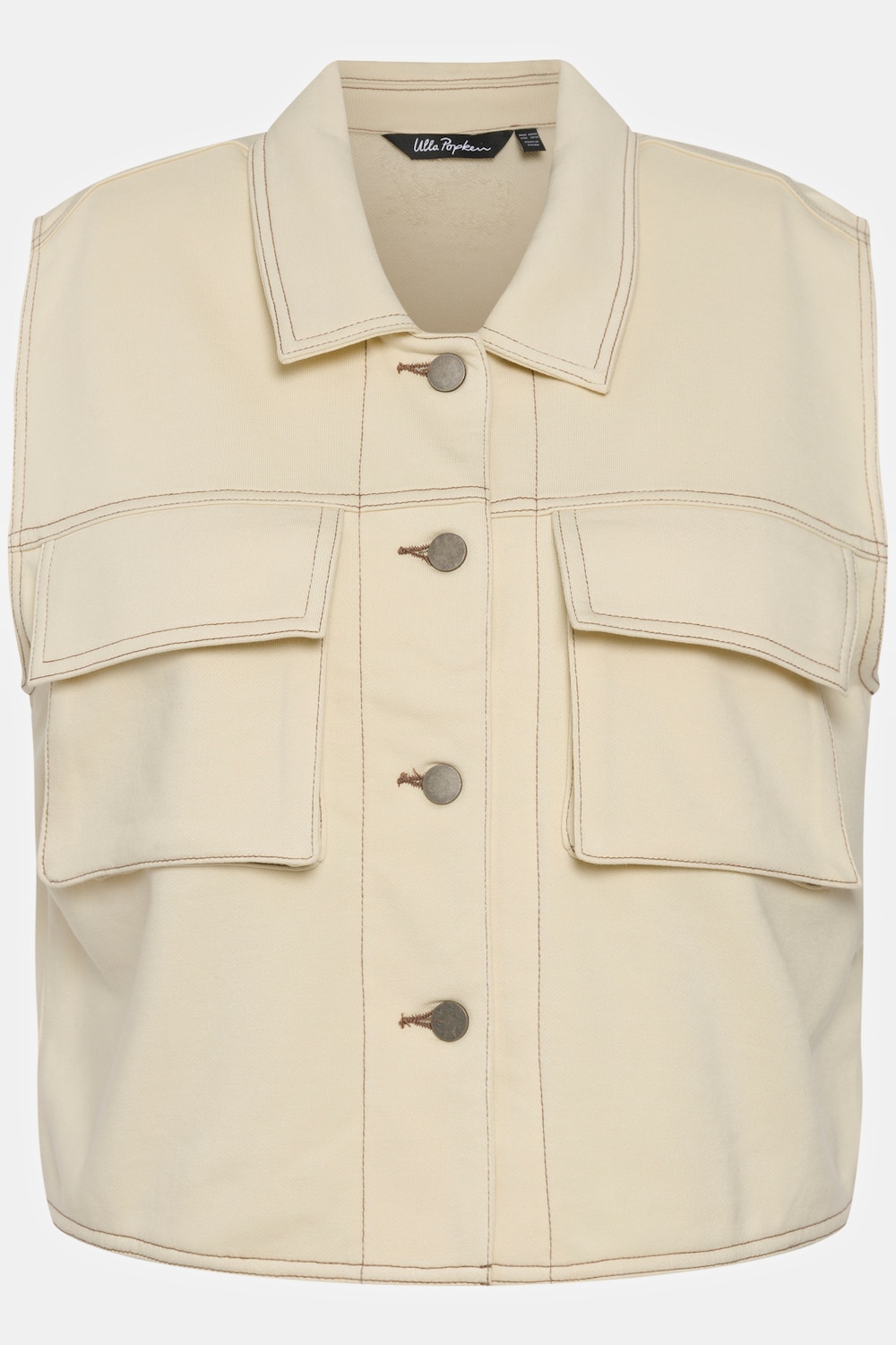 Stora storlekar Sweatväst, Dam, gul, storlek: 50/52, Bomull/Polyester, Ulla Popken