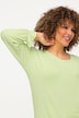 Skjorte, volanger, oversized, rund hals, lange ermer